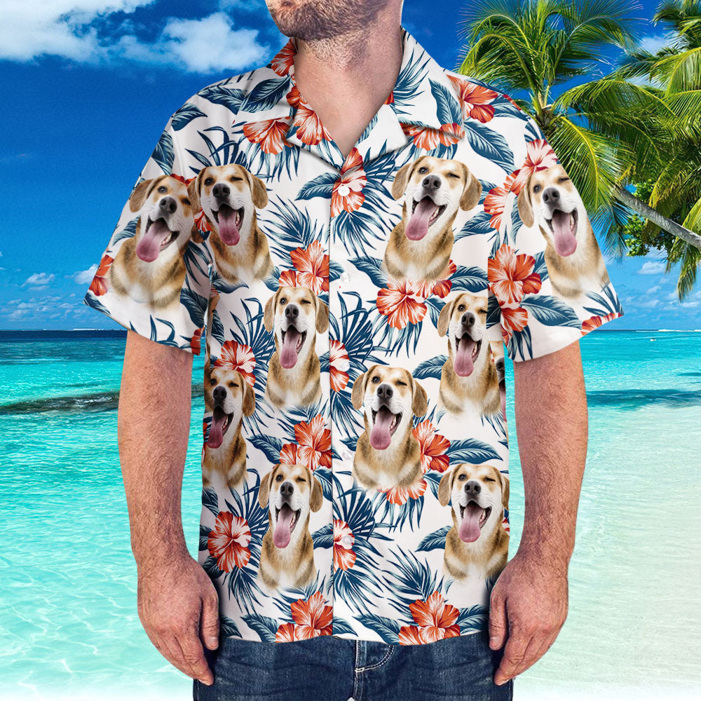 Custom Hawaiian Shirt with Girlfriend Face Personalized Beach Hawaiian Shirt