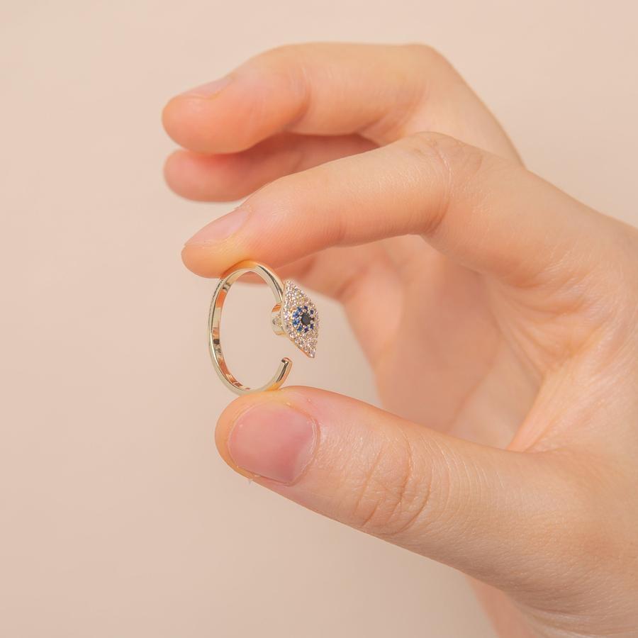 Fidget Ring for Anxiety Evil Eye Adjustable Ring for Her
