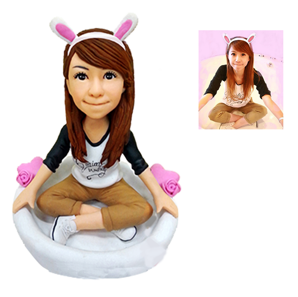 Fully Customizable 1 person Custom Bobblehead With Engraved Text