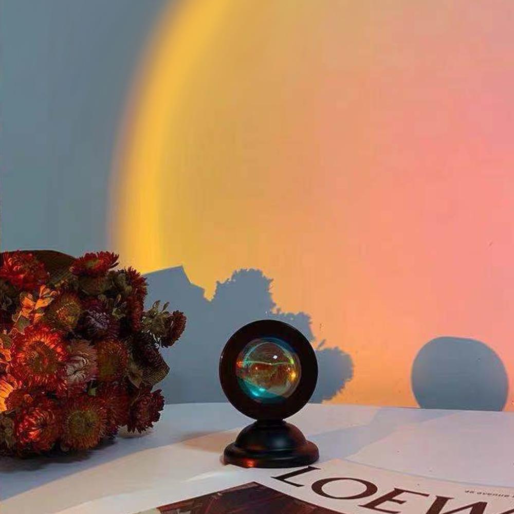 Christmas Gifts Sunset Projector Lamp Rainbow Light Decor for Room Aura Glow Lights