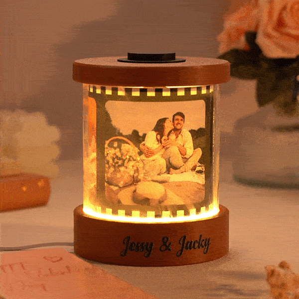 Custom Photo Film Night Light with Text Personalized Music Film Night Light with Engraving Option Perfect Valentine's Day Gift for Couple