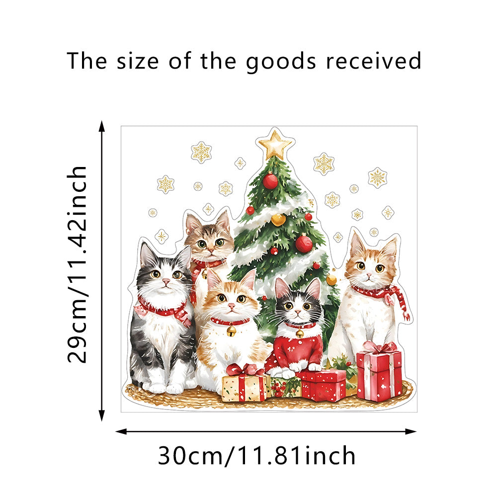 3D Christmas Wall Stickers Santa Claus Removable Stickers Holiday Wallpaper Home Decor