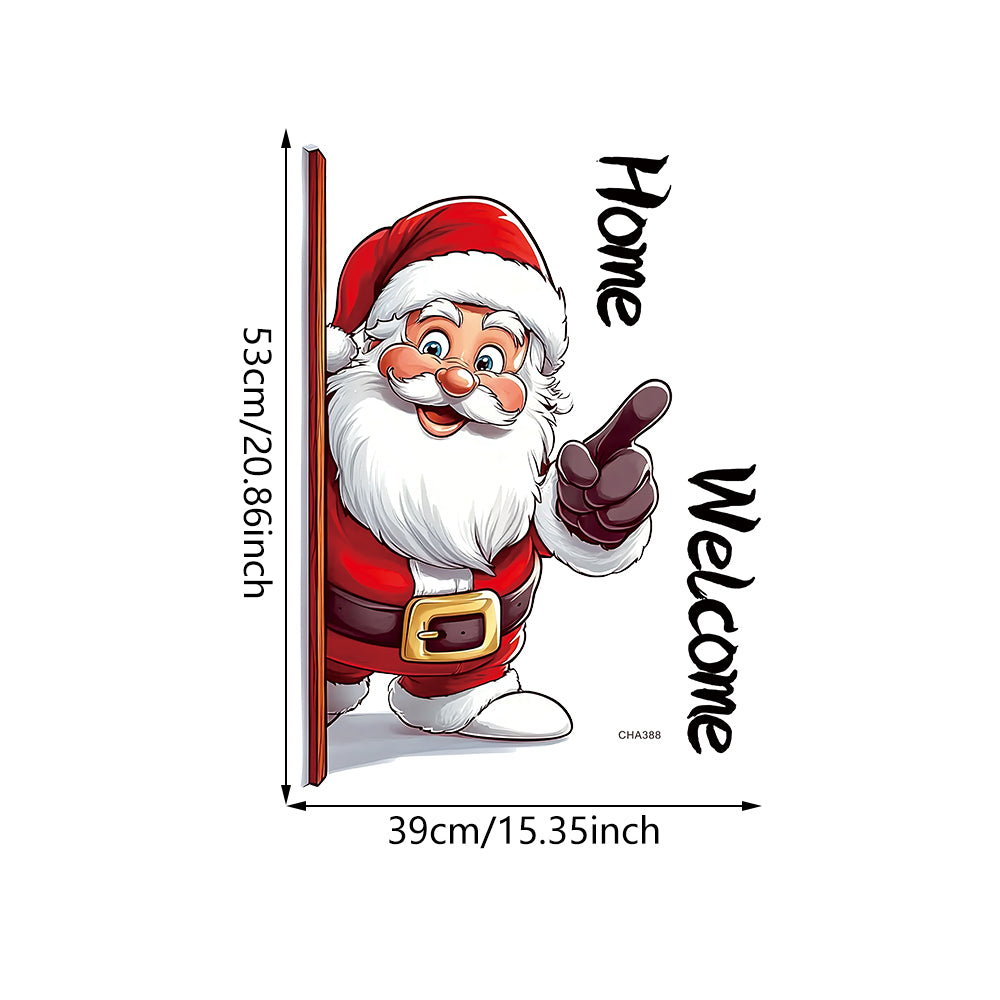 3D Christmas Wall Stickers Santa Claus Removable Stickers Holiday Wallpaper Home Decor