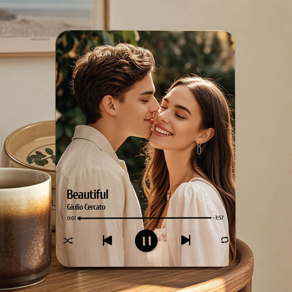Custom Music Photo Frame That Plays Music Without Cell Phone Wooden Music Record Player Wedding Anniversary Gifts