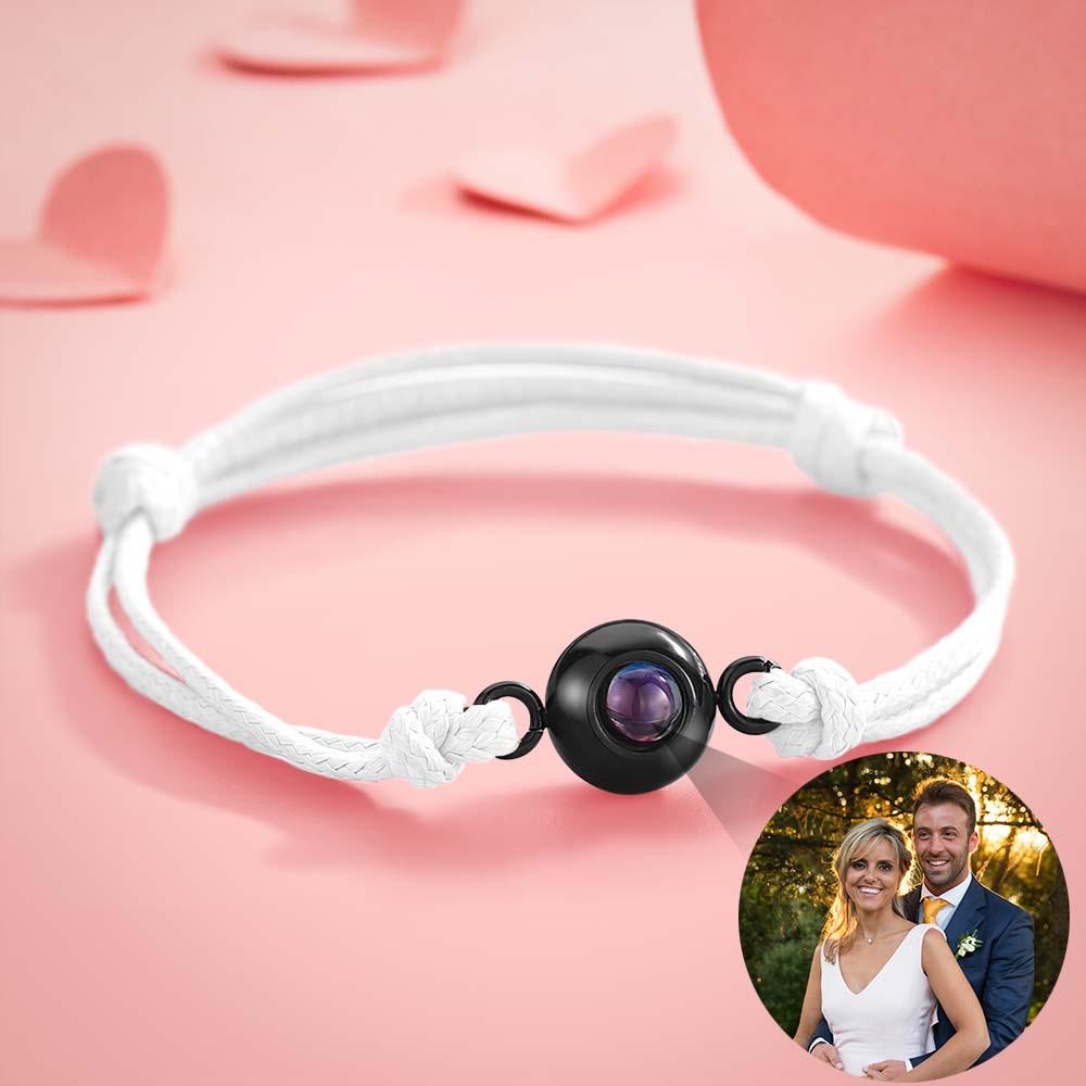 Custom Projection Photo Bracelet Weave Style Colorful Couple Gifts