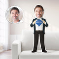 Custom Face Minime Pillow Black Suit Custom Photo Printed Picture Doll Pillow