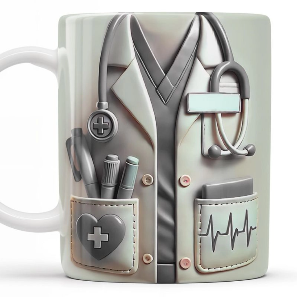 Medical Appreciation Design With Stethoscope - Personalized Coffee Mug - Gift For Medical Professionals