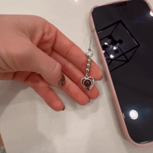 Personalized Heart Photo Phone Charm Custom Photo Projection Gem Meaningful Gift for Her Christmas Gift