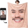 Custom Face Blanket with Photos Personalized Faces Blanket with Picture Funny Face Throw Blankets Gift for Valentine's Day
