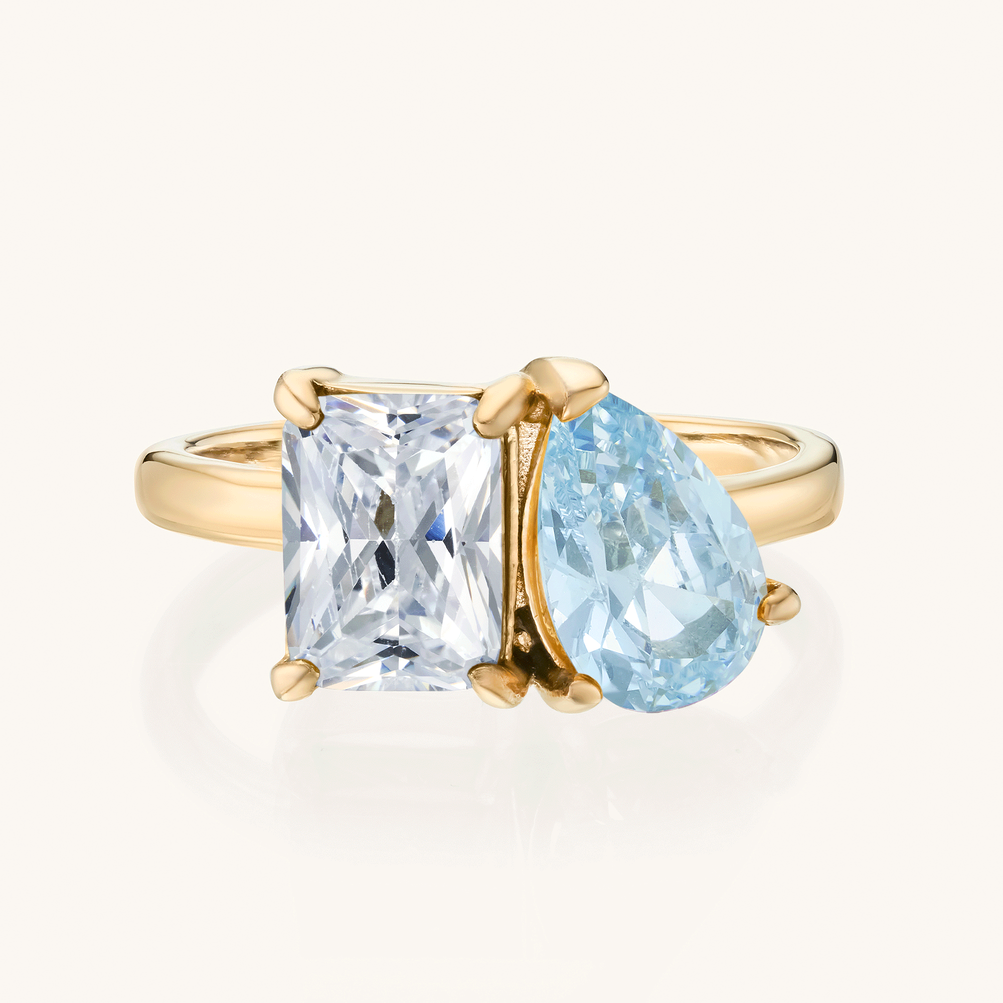 Toi Et Moi Birthstone Ring Personalized Two Stone Ring for Couples Valentine's Day Gift for Her