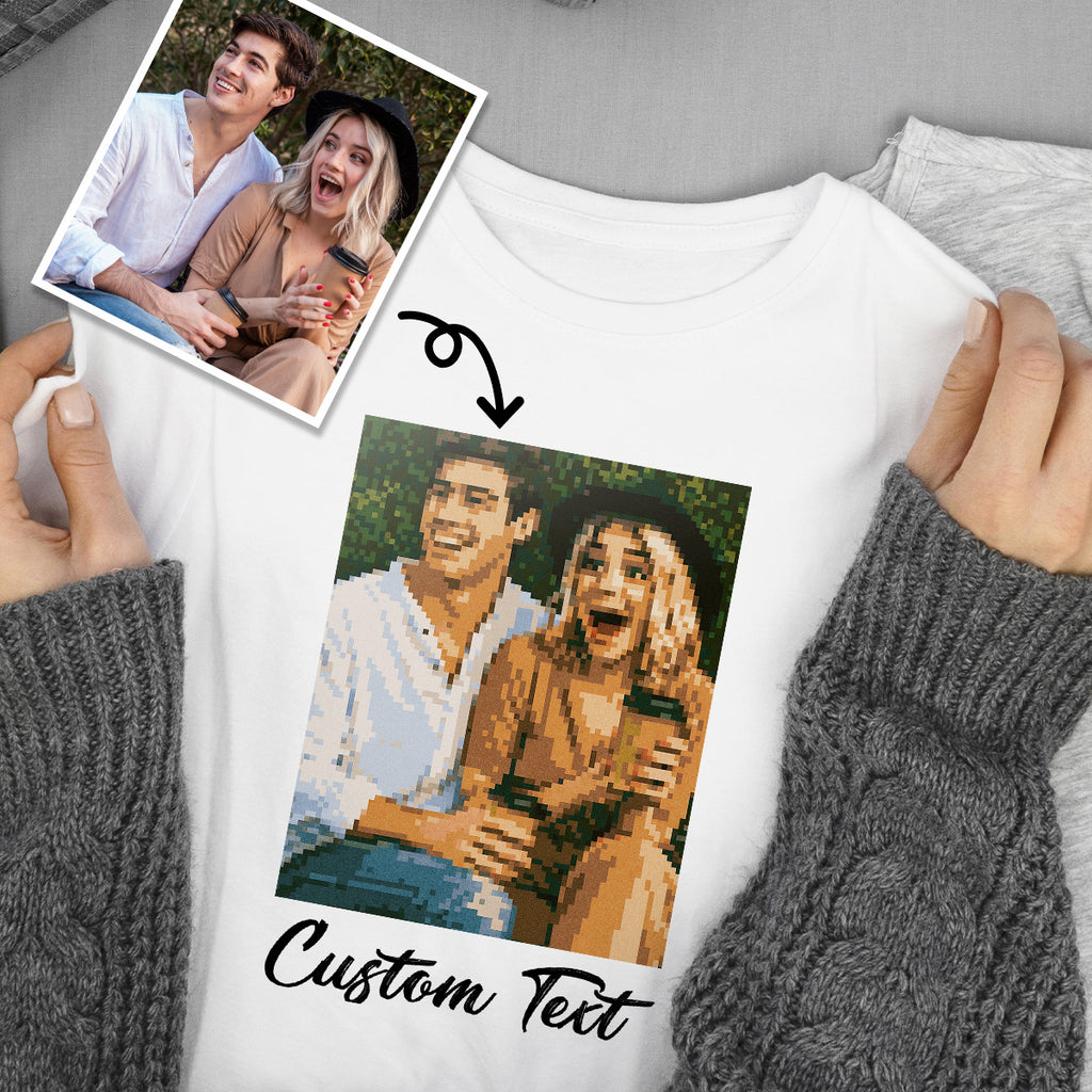Custom Cartoon Style Photo T-Shirt Personalized Anime Portrait Tshirt with Custom Text Gift for Friend
