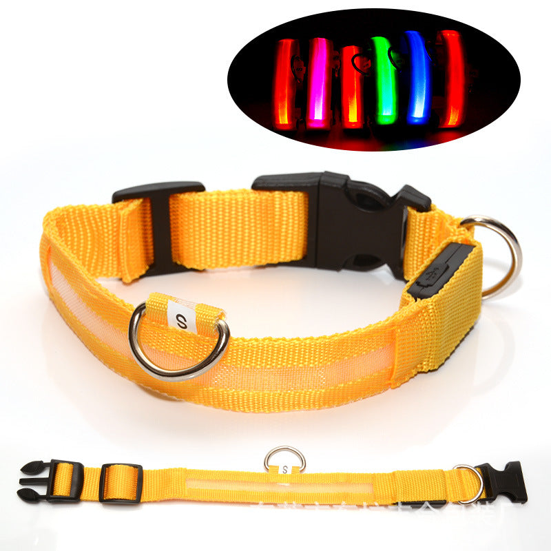 LED Luminous Dog Collar USB Rechargeable, Adjustable Night Safety Glow Collar for Pets