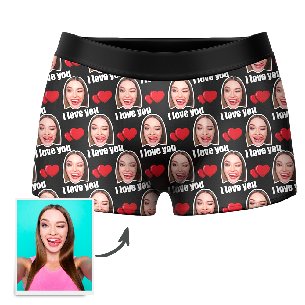 Couple Men's Custom Love Boxer Shorts 3D Online Preview