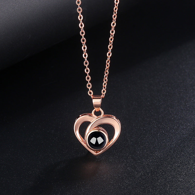 Custom Photo Necklace Projection Creative Heart Shape Gifts Anniversary Gifts for Her