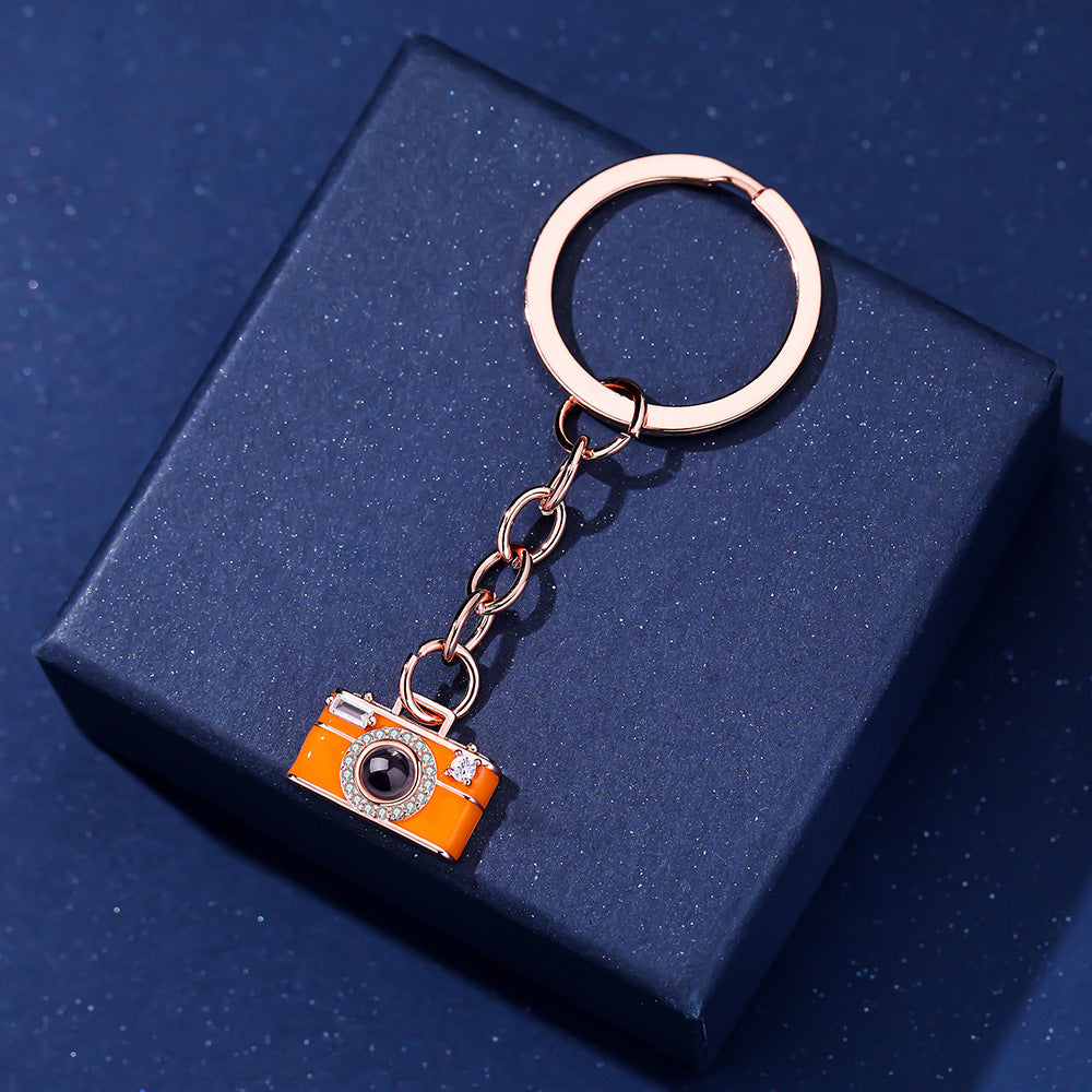 Personalized Photo Keychain Projection Gem Camera Keyring Anniversary Gifts for Her