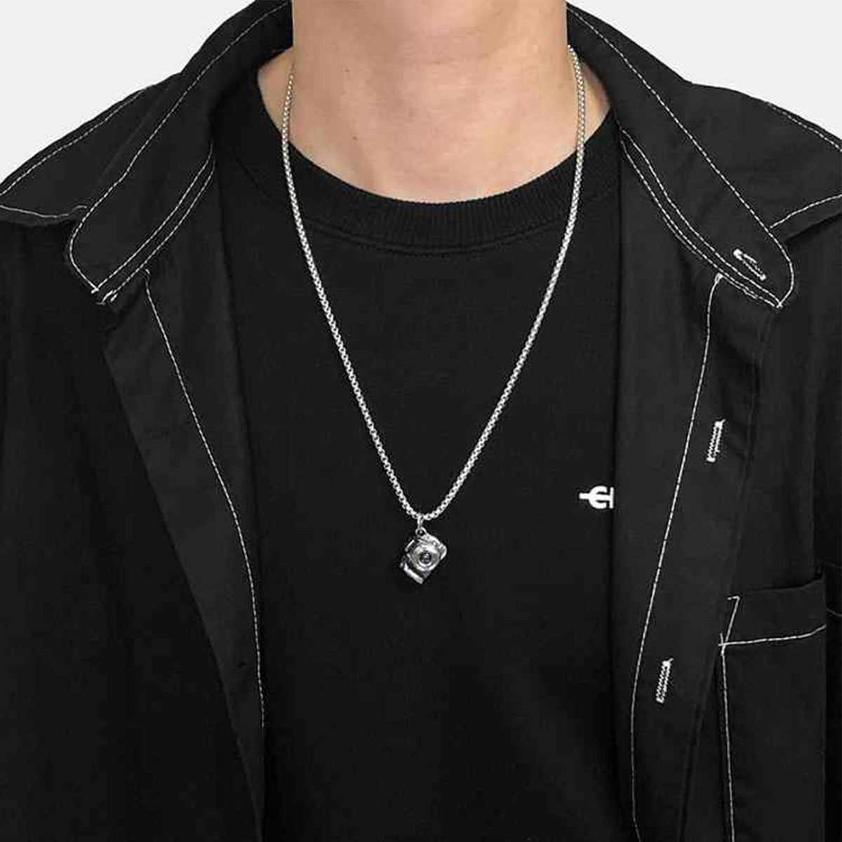 Personalized Photo Necklace Projection Gem Camera Necklace Anniversary Gifts for Him