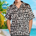 Custom Logo Hawaiian Shirts Muti-Logo Design Aloha Beach Shirt For Men