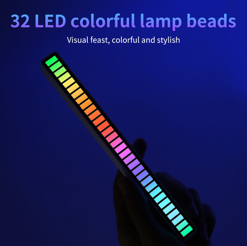 RGB Rechargeable Sound Control Light Colorful LED Ambient Light for Car Gaming Room