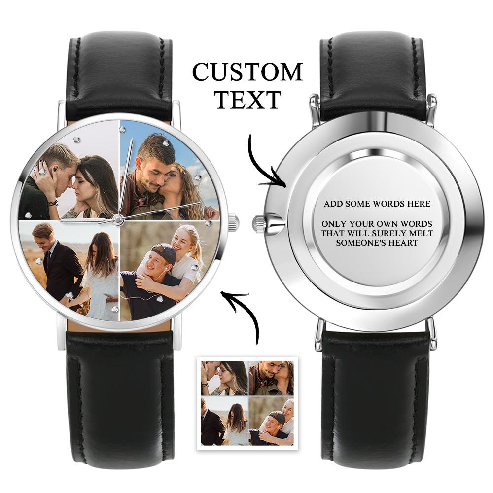 Custom Photo Watch Personalized Collage Photo Watch Gift for Father