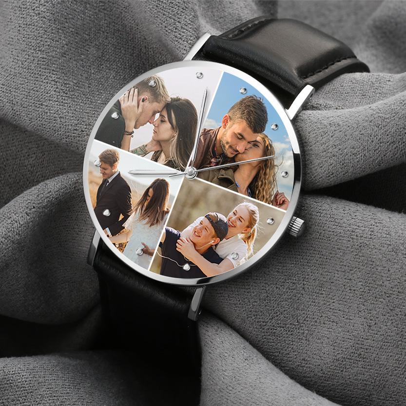 Custom Photo Watch Personalized Collage Photo Watch Gift for Men