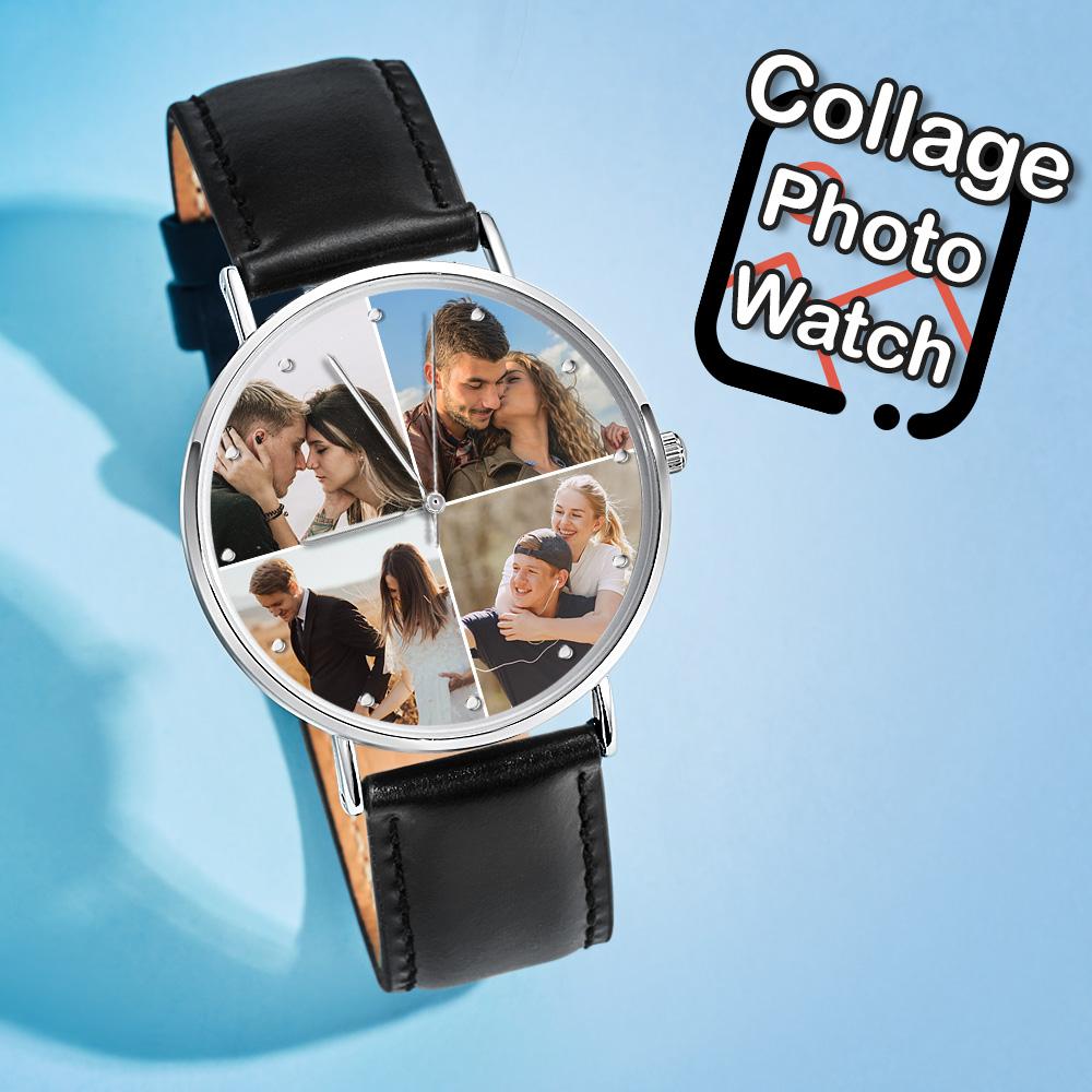 Custom Photo Watch Personalized Collage Photo Watch Gift for Father