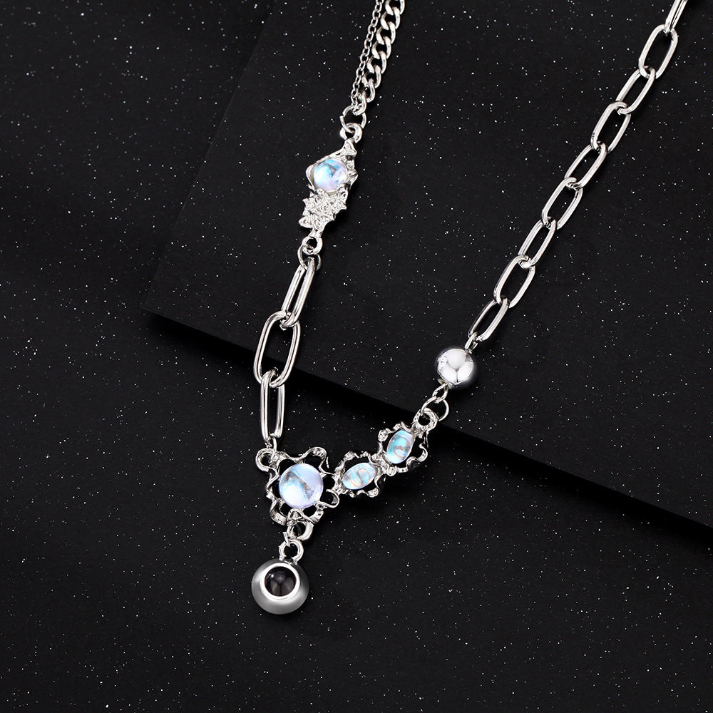 Personalized Photo Necklace Projection Moonlight Gem Necklace Anniversary Gifts for Her