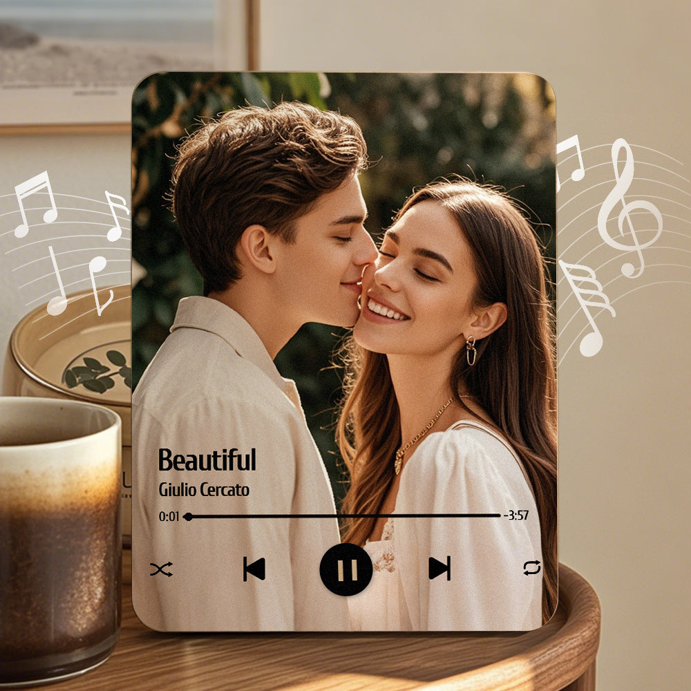 Custom Music Photo Frame That Plays Music Without Cell Phone Wooden Music Record Player Wedding Anniversary Gifts