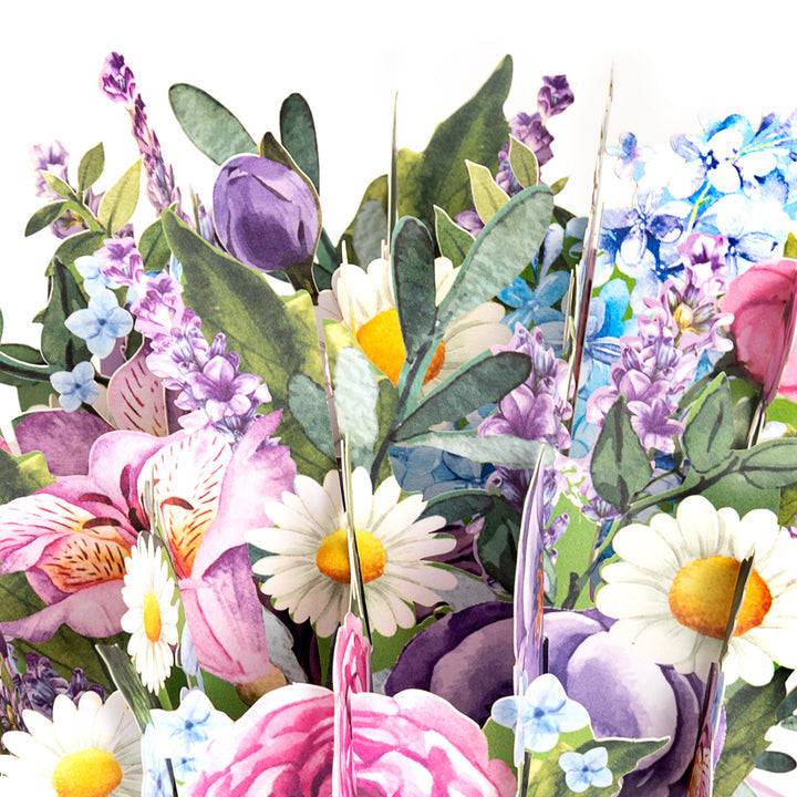 Happy Mother's Day Pop up Card Purple Flowers Card for Mother's Day
