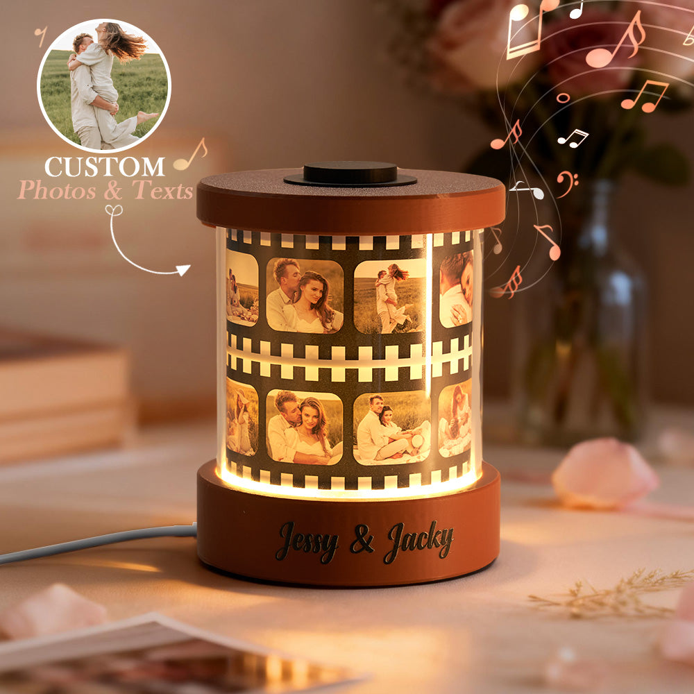 Custom Photo Film Night Light with Text Personalized Music Film Night Light with Engraving Option Perfect Valentine's Day Gift for Couple
