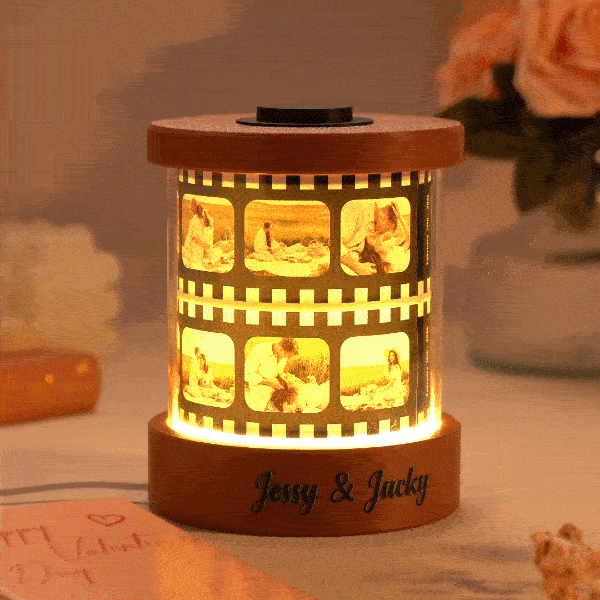 Custom Photo Film Night Light with Text Personalized Music Film Night Light with Engraving Option Perfect Valentine's Day Gift for Couple