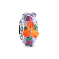 Flower Sea Charm Murano Glass Bead Silver