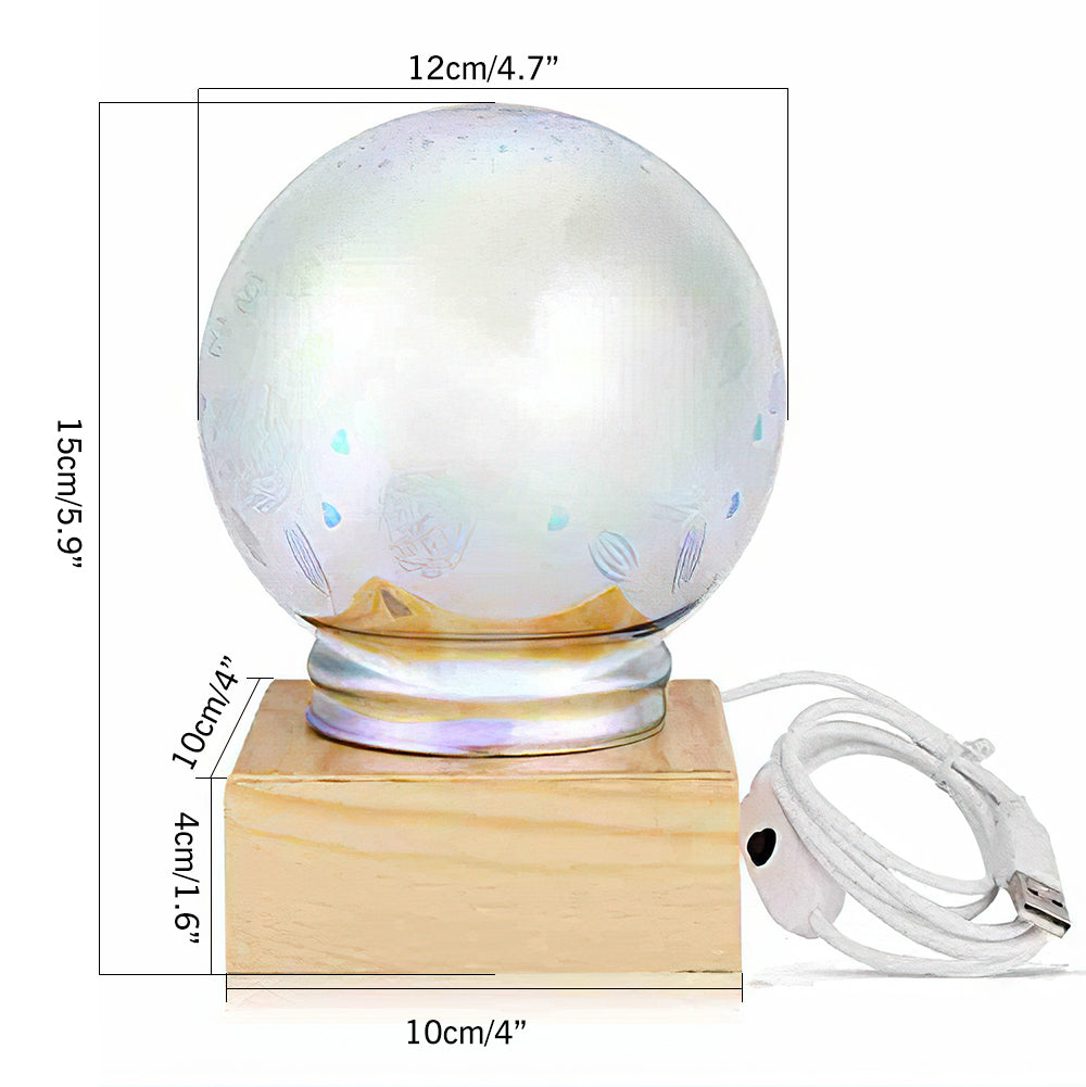 3D Firework Night Light Projector Lamp Magic Crystal Glass Ball Light