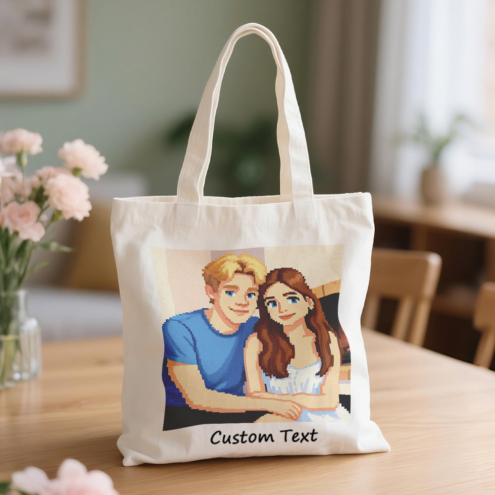 Custom Photo Canvas Bag Personalized Cartoon Anime Effect Photo Engraving Canvas Bag Unique Gift