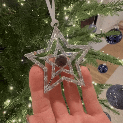 Custom Pearl Snowflake Rose Gold Photo Ornament Custom Projection Ornament Christmas Gifts