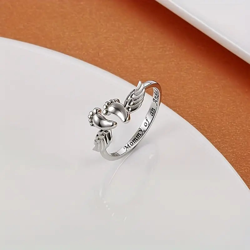 Ring with Corner Wing and Small Foot Design, Adjustable Sleeve Ring to Match Daily Wear, Perfect Gift for Moms