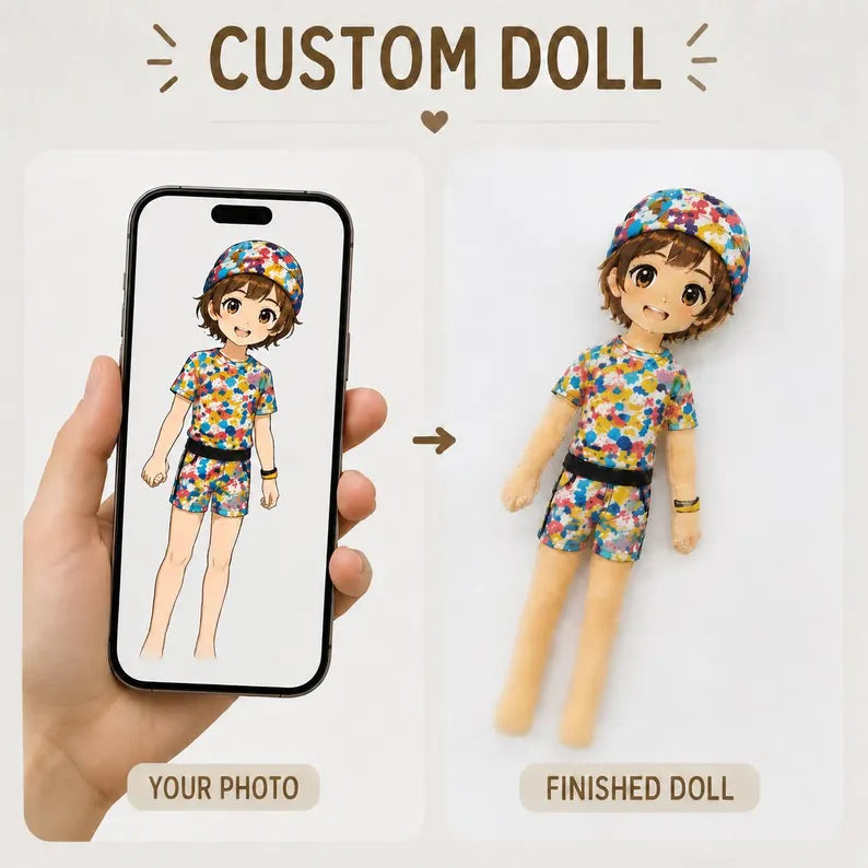 Custom Mini Me Doll with Poseable Body – Custom Dolls Gifts for Friends Custom Ugly Dolls Custom Photo Plush Toys