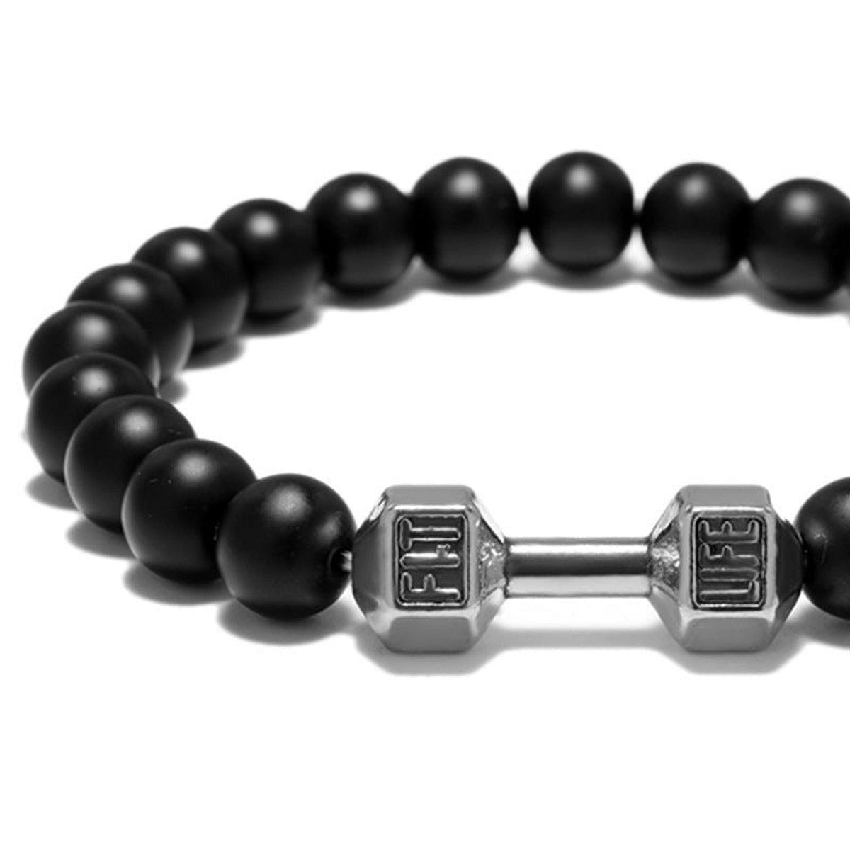 Metal Dumbbell Beads Bracelet Fitness Jewelry for Weightlifting Enthusiasts Sporty Accessory