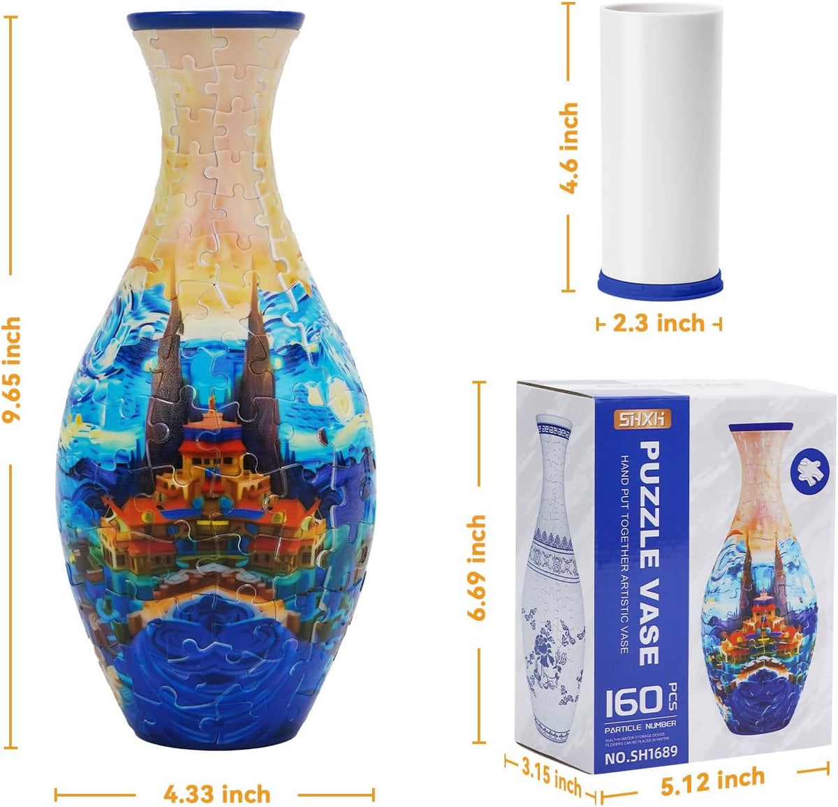 3D Puzzle Planter Vase for Home Decoration 160 Pieces DIY Flower Vase Perfect Housewarming Gift