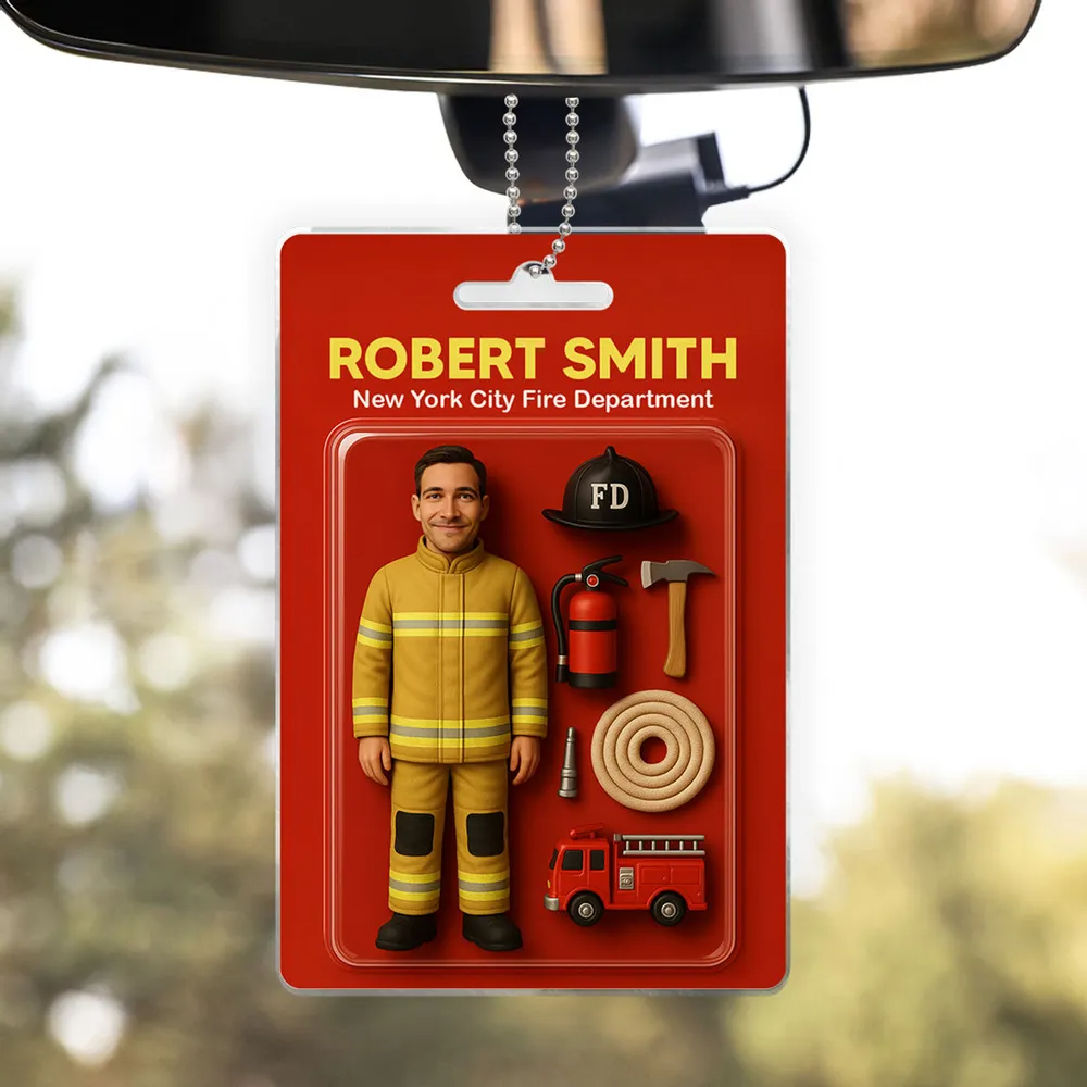 3D Effect Action Figure Pack Packaging Toy Box Style Art Gift Personalized Acrylic Car Hanger Gift for Mother