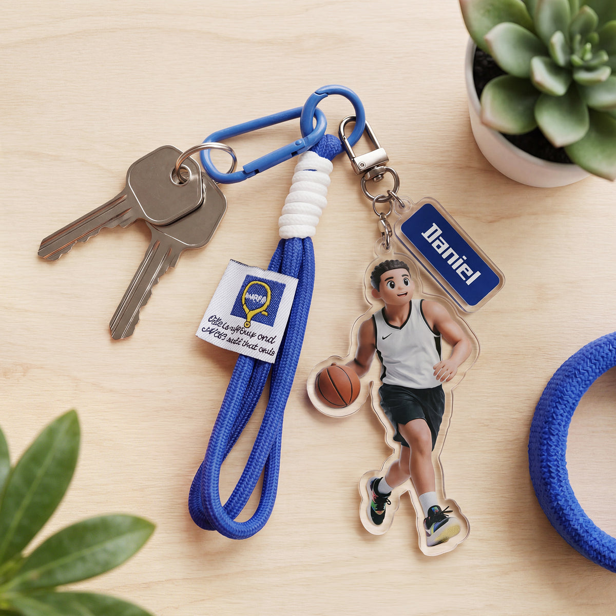 Custom Photo Cartoon Portrait Keychain Custom Name Bag Charm Gifts for Sports Enthusiasts