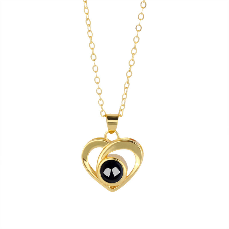 Custom Photo Necklace Projection Creative Heart Shape Gifts Anniversary Gifts for Her