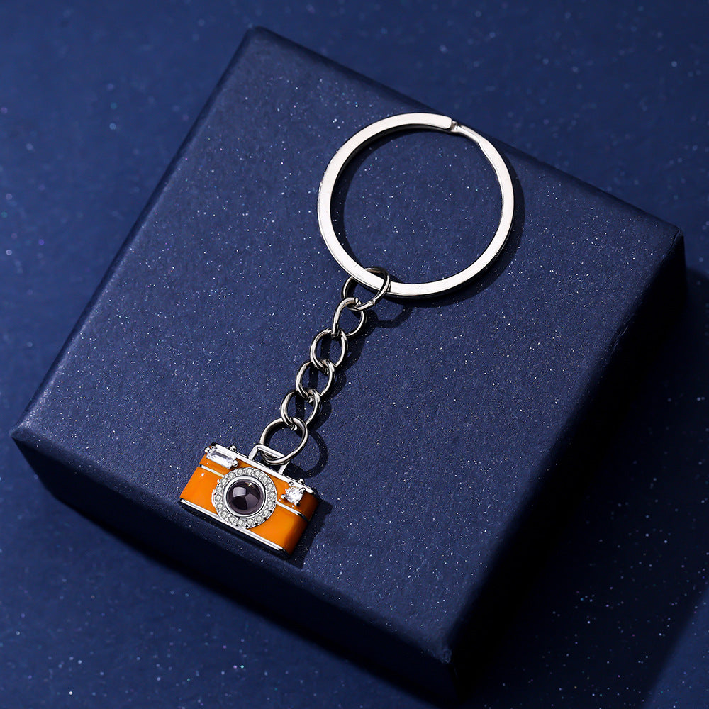Personalized Photo Keychain Projection Gem Camera Keyring Anniversary Gifts for Her