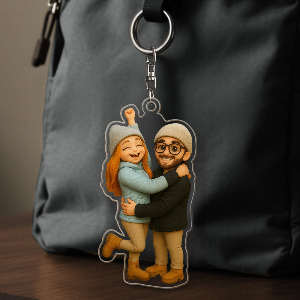 Custom Cartoon Dog Keychain Personalized Acrylic Cartoon Keychain Photo Bag Charm Unique Keepsake Gift For Pet Owner