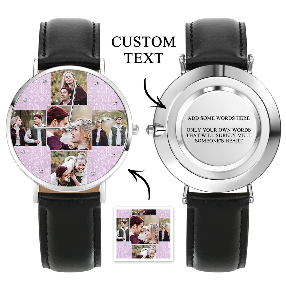 Custom Photo Watch Personalized Collage Photo Watch Gift for Him