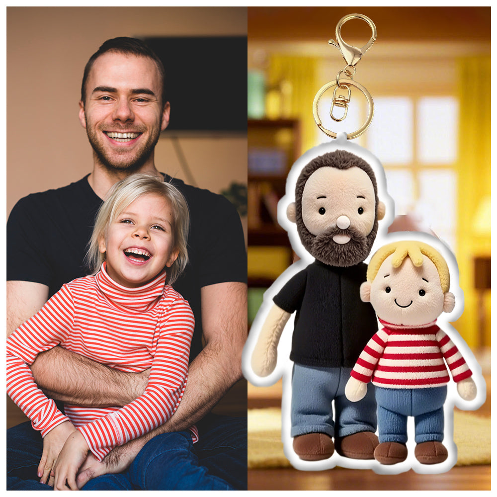 Personalized Bag Charm Photo Plush Doll Keychain Mini Me Plush Keychain Birthday Gifts