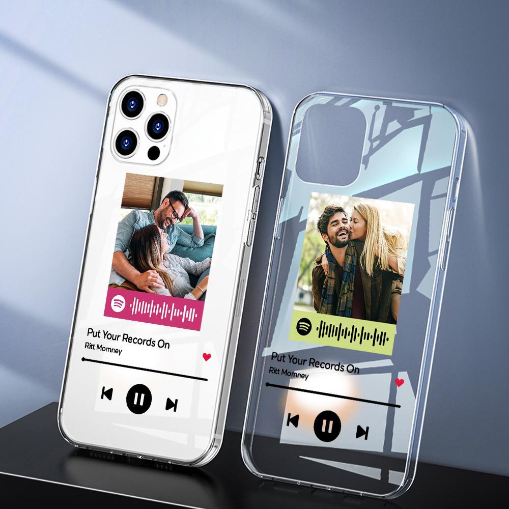 Custom Spotify Code iPhone Case Music Transparent Protective Silicone Gifts