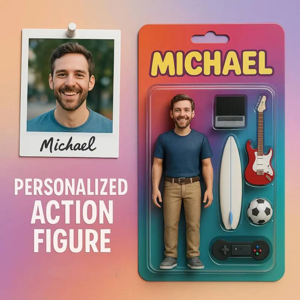 3D Effect Action Figure Pack Packaging Toy Box Style Art Gift Personalized Acrylic Car Hanger