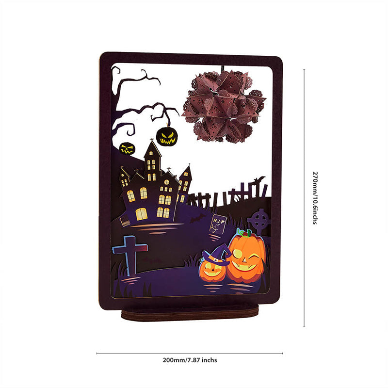 3D Paper Sculpture Night Light Fall Halloween Gifts for Kids and Adults Great Decor Light in Bedroom Living Room