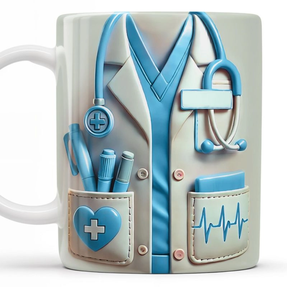 Medical Appreciation Design With Stethoscope - Personalized Coffee Mug - Gift For Medical Professionals