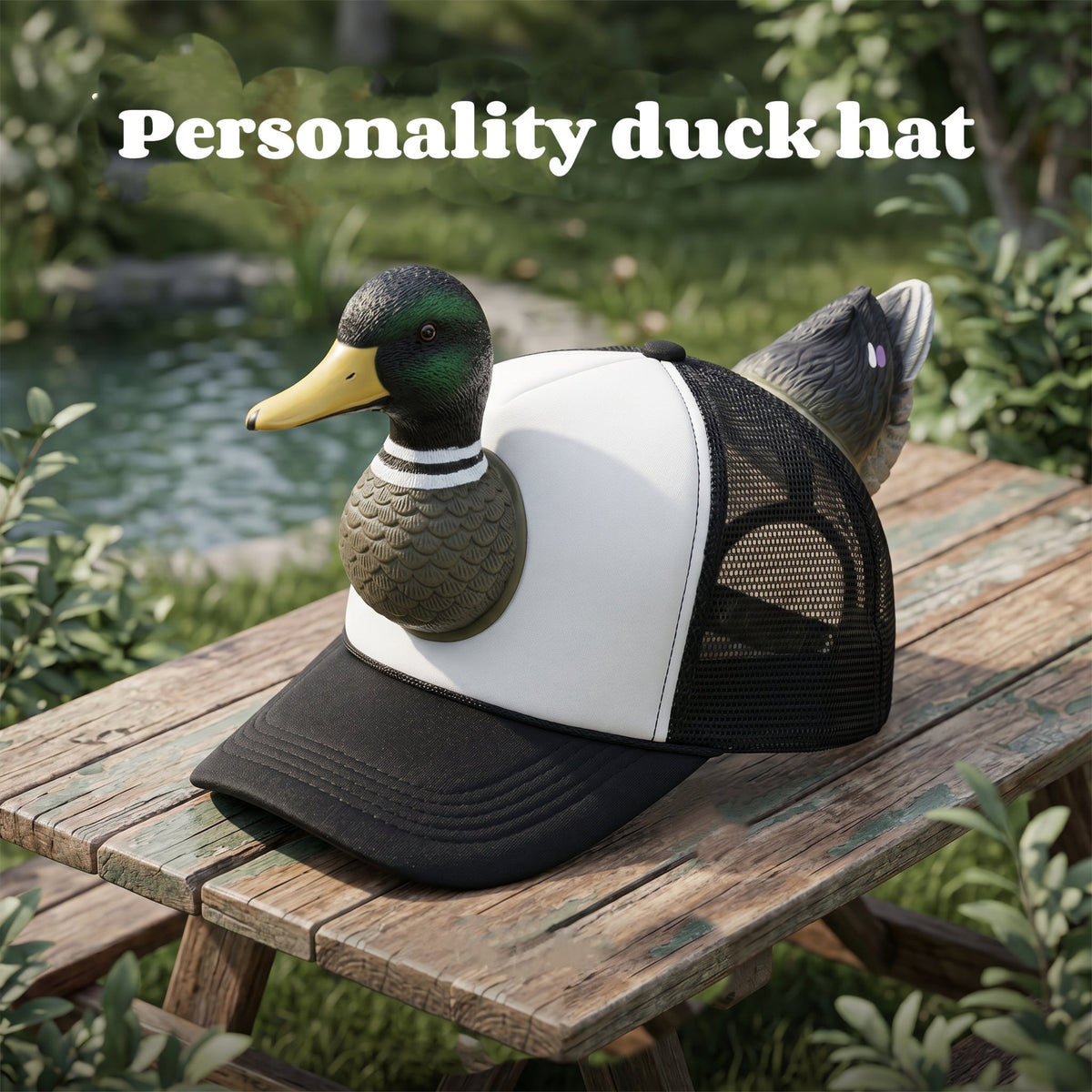 Funny Duck Trucker Hat 3D Mallard Gag Gift Baseball Cap Breathable Mesh Sun Visor Outdoor Party Decoration Unisex